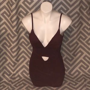Dark maroon cocktail dress